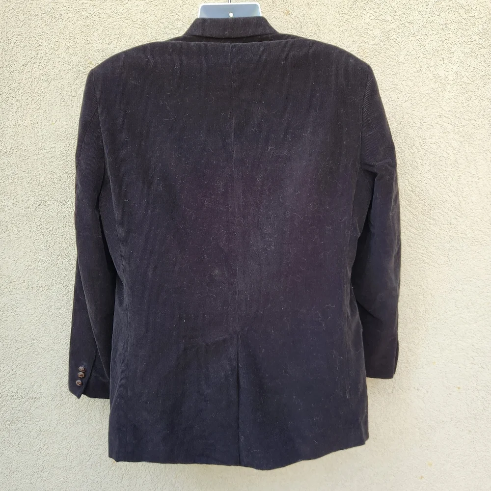 RALPH LAUREN Men's Sport Coat Size 42R Black Corduroy Preppy Paisley Blazer